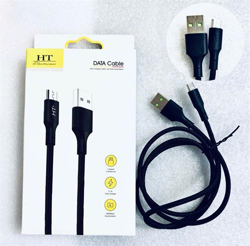 Cáp Sạc HT Micro Dây Dù 1M - Hỗ trợ Sạc Nhanh 3A Chính Hãng